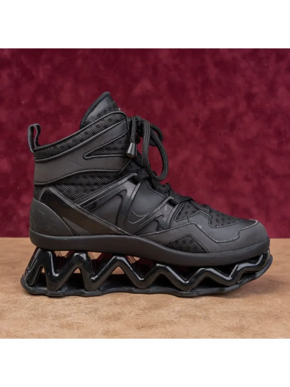 Marc Jacobs Women Ninja Wave Black High Top Lace-up Sneakers Shoes 8.5US EUR39